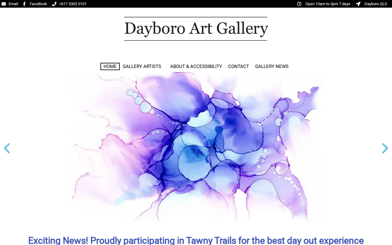 Dayboro Art Gallery, Community Website